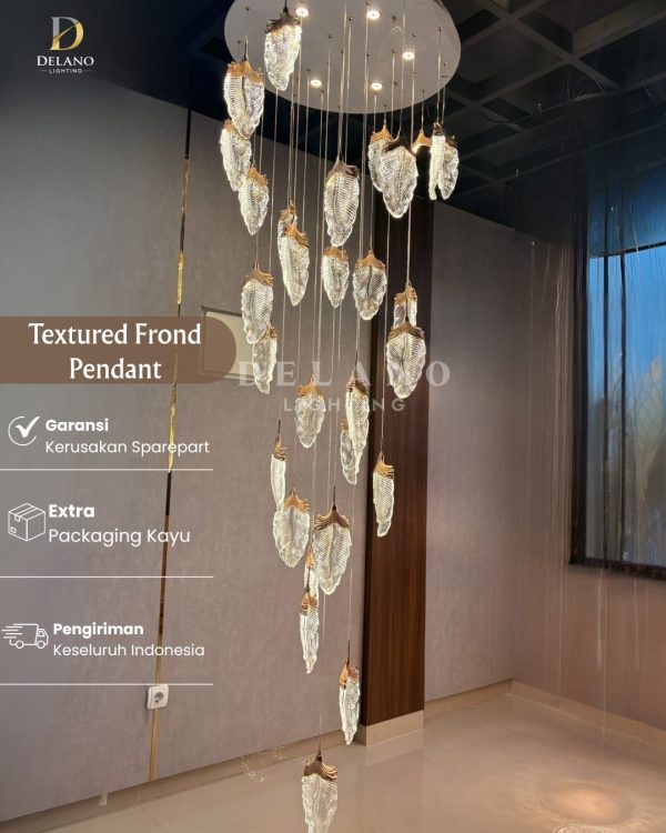 Lampu Void Textured Frond Pendant 8185 (29+6 Lights) Gold
