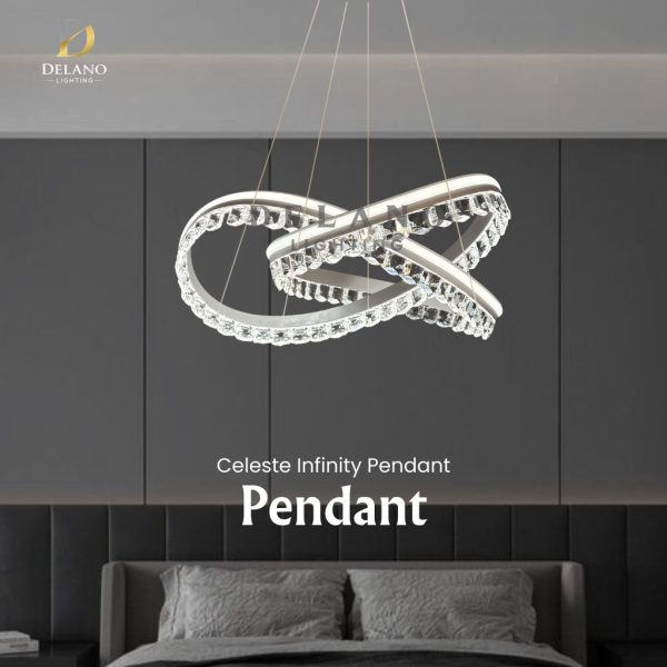 Lampu Gantung Kristal Modern Celeste Infinity Pendant C878 White