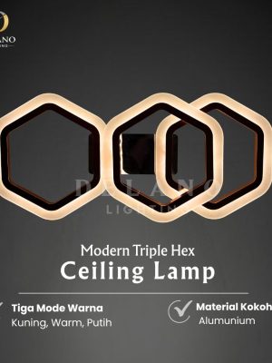 Lampu Plafon Triple Hex KD-TCL-03 Modern Rosegold