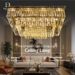 Lampu Plafon Kristal The Empire Drop Light 9905-1000-75 Luxury Gold