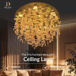 Lampu Plafon Kristal The Enchanted Blossom 69015 Luxury Gold