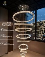 Lampu Void Kristal Luxury Multi-Ring Droplet 9128-120 Chrome