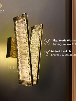 Lampu Dinding Crystal V-Shaped LED A-12-180-330 Gold