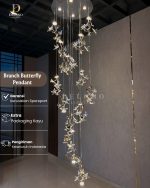 Lampu Void Branch Butterfly Crystal Pendant 8191-15 Gold