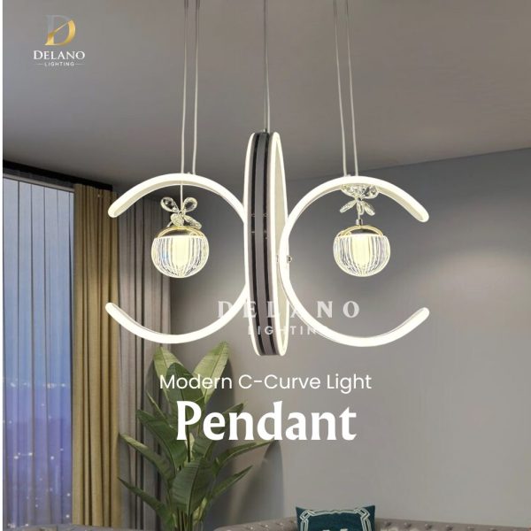 Lampu Gantung Modern C-Curve Light C602 White