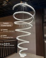 Lampu Void Crystal Luxury Crystal Spiral GF-970-1200 Chrome