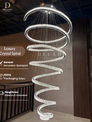Lampu Void Crystal Luxury Crystal Spiral GF-970-1200 Chrome