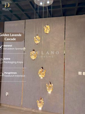 Lampu Void Crystal Golden Lavande Cascade GF-909-6 Gold