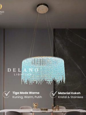 Lampu Gantung Kristal Modern Crystaline Drift 8383-600 Chrome