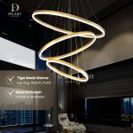 Lampu Gantung LED Ring DM-8023 Modern Gold