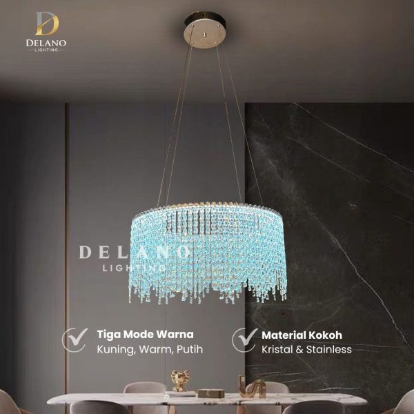 Lampu Gantung Kristal Modern Crystaline Drift 8383-600 Chrome