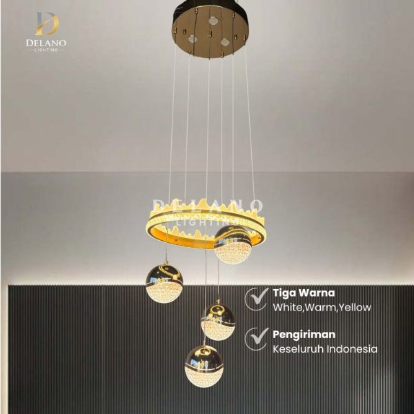 Lampu Gantung The Fire G-1244-4 Modern Gold