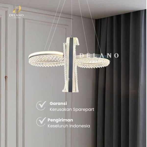 Lampu Gantung Luxe Orbit Cross KD-CPL-05 Modern Chrome
