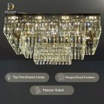 Lampu Plafon Kristal The Empire Drop Light 9905-1000-75 Luxury Gold