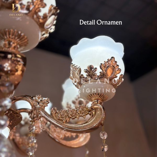 Lampu Gantung Kristal Victorian Tulip Q-118-8 Softgold
