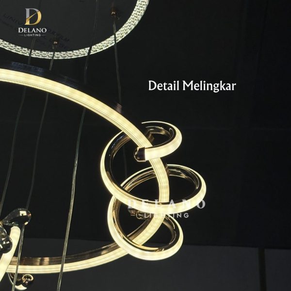 Lampu Gantung Kristal The Stellar Ring GF-1052 Rosegold
