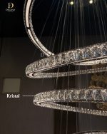 Lampu Void Kristal Luxury Multi-Ring Droplet 9128-120 Chrome