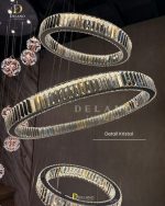 Lampu Void Kristal Diamante Ring Suspension Light CLY-6607-5 Gold