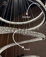 Lampu Void Crystal Luxury Crystal Spiral GF-970-1200 Chrome