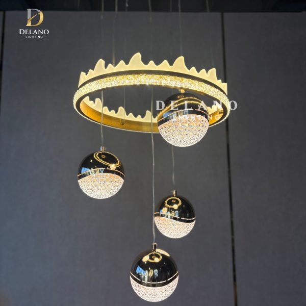 Lampu Gantung The Fire G-1244-4 Modern Gold