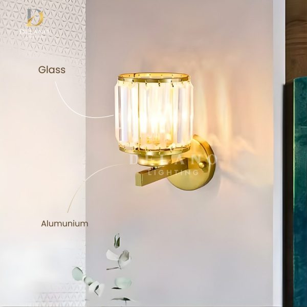 Lampu Dinding Crystal Linea Gold 016 Gold