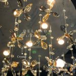 Lampu Plafon Kristal Black Amber 69029-800 Luxury Gold