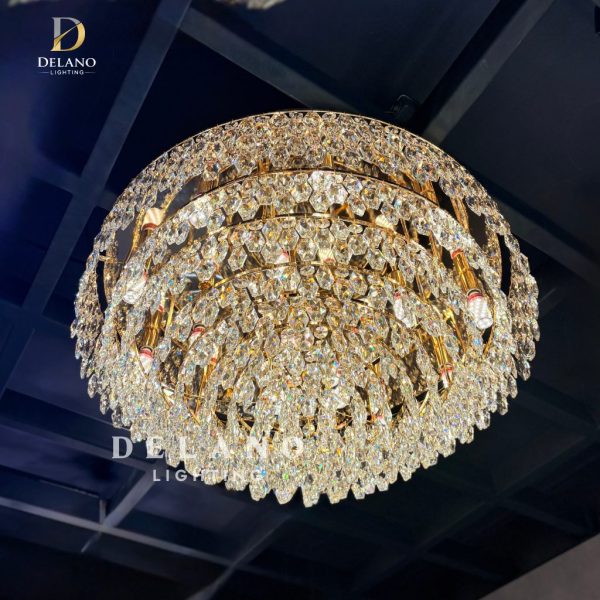 Lampu Plafon Kristal Royal Diamond Pavilion 936-800 Luxury Gold