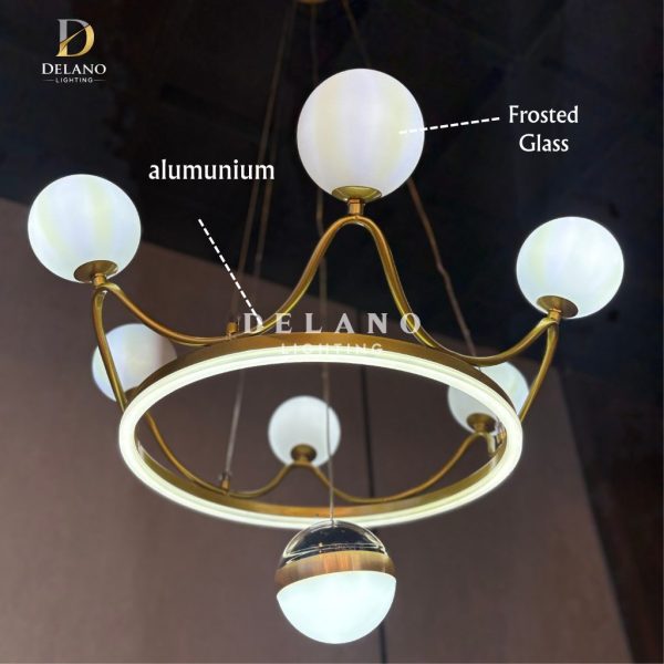 Lampu Gantung Modern Golden Crown 019-60 Gold