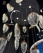 Lampu Void Textured Frond Pendant 8185 (29+6 Lights) Gold