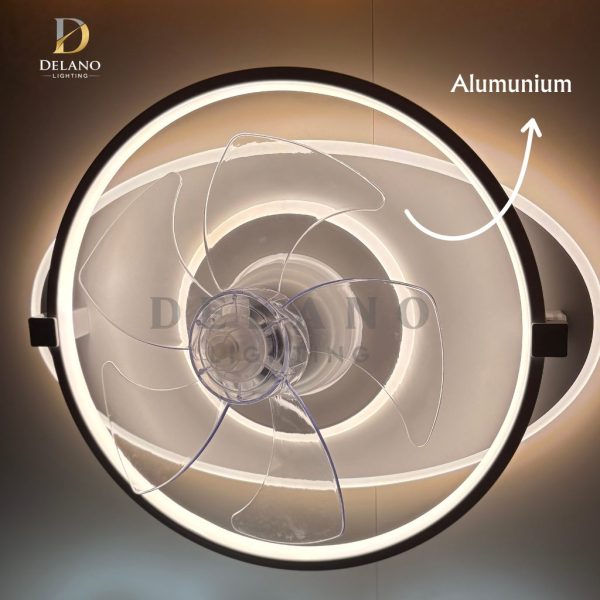 Lampu Plafon Sleek Oval LED Fan KD-CPL-25 Modern White